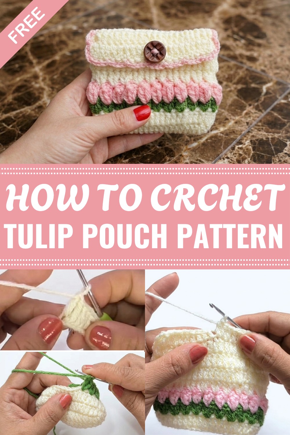 Crochet Tulip Pouch Pattern