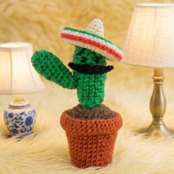 Crochet Cactus Con Sombrero Pattern 6