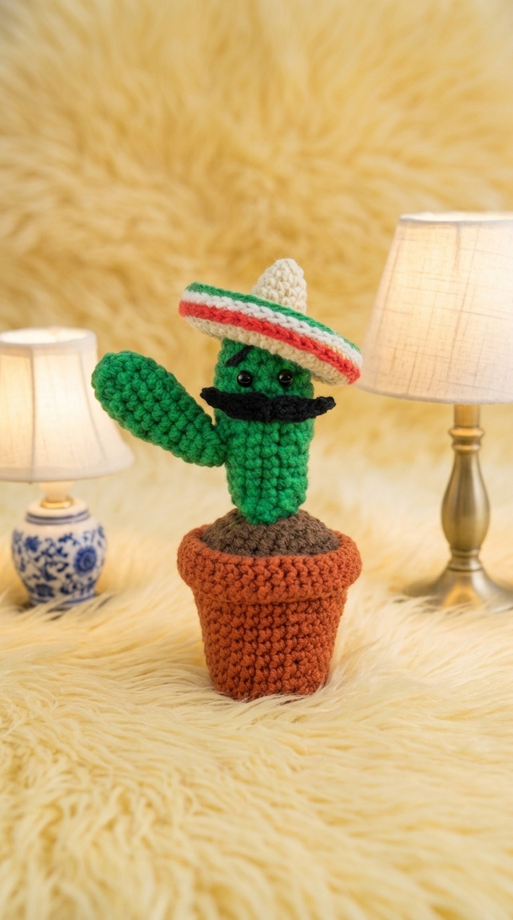 Crochet Cactus Con Sombrero Pattern 6
