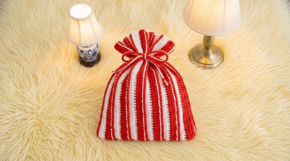 Crochet Christmas Gift Bag Pattern 4