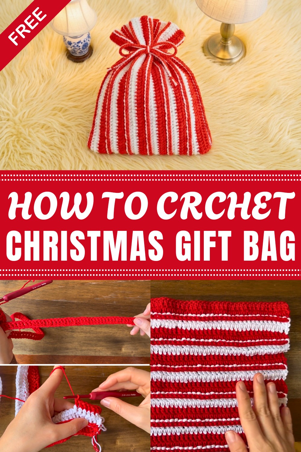 Crochet Christmas Gift Bag Pattern