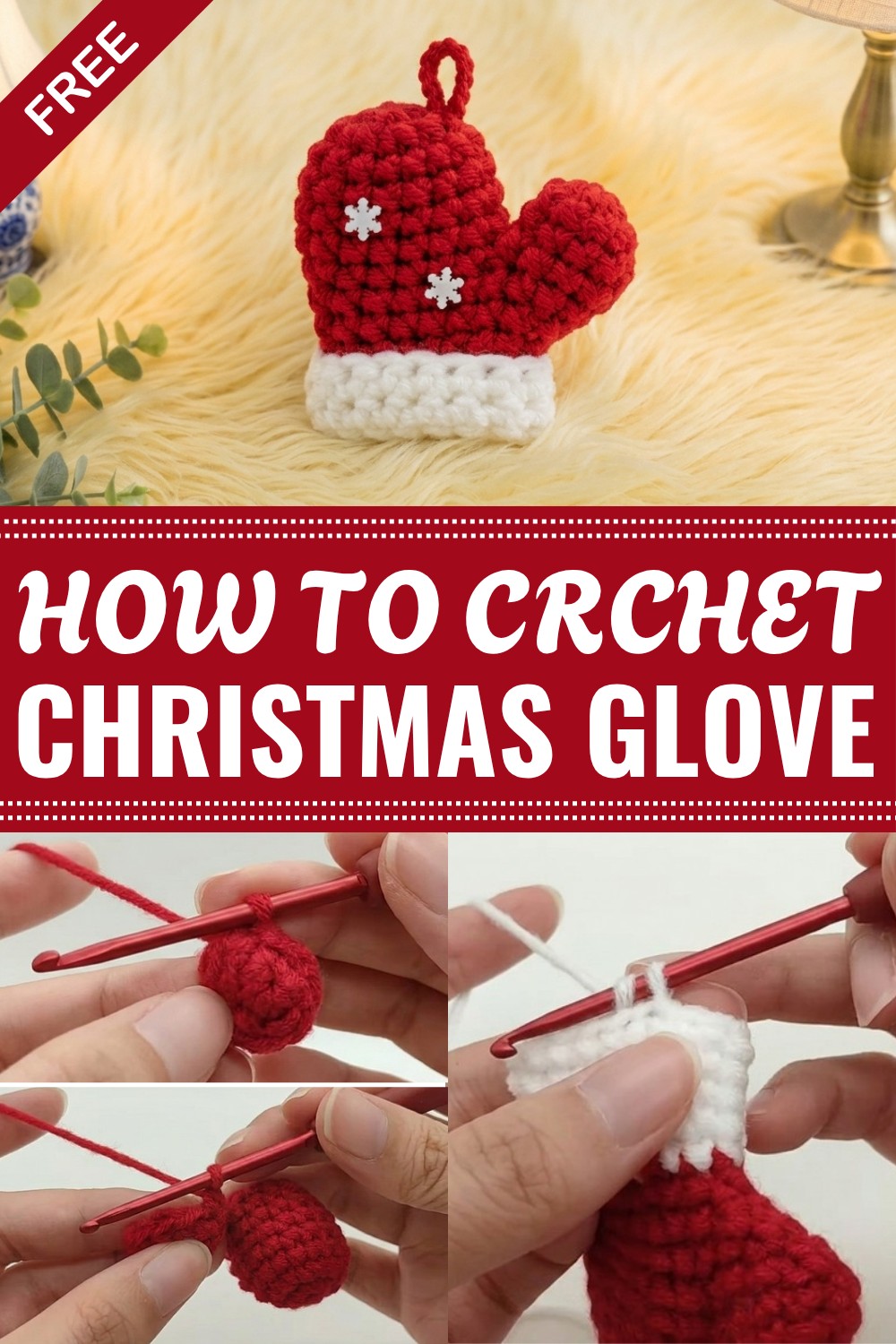 Crochet Christmas Glove Pattern