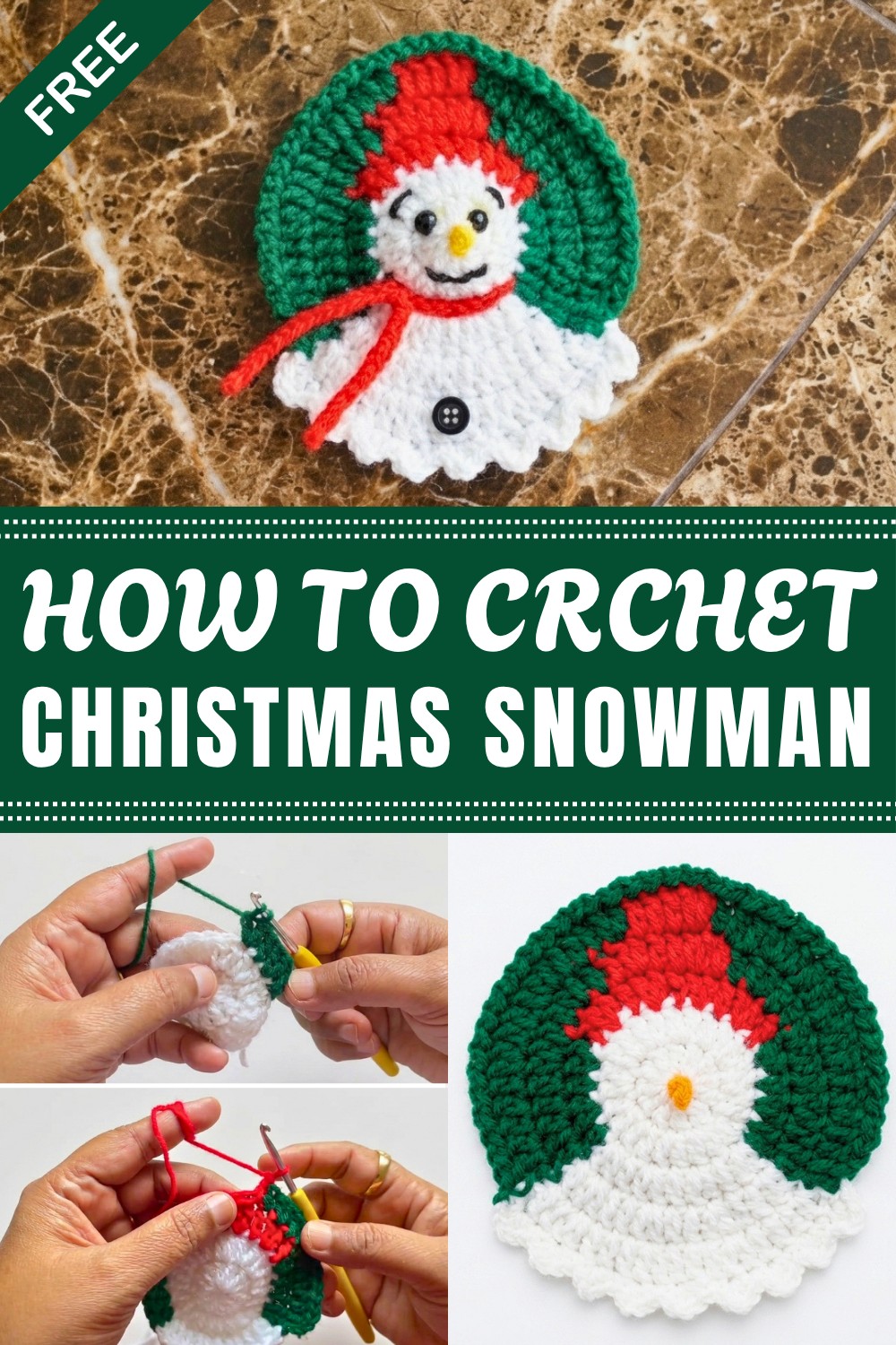Crochet Christmas Snowman Pattern