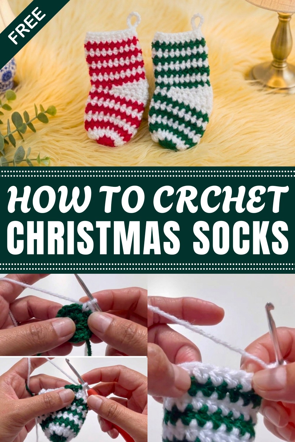 Crochet Christmas Socks Pattern
