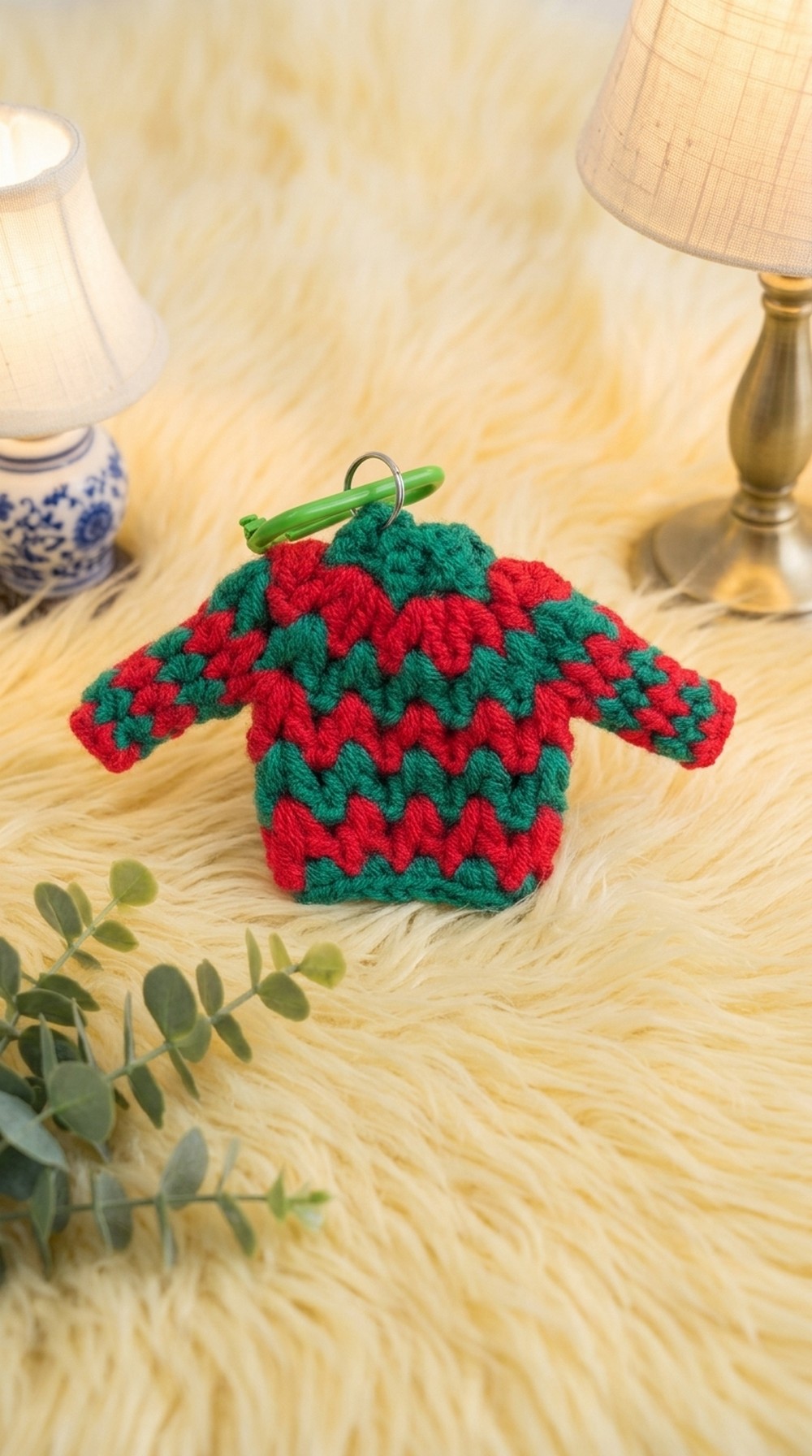 Crochet Christmas Sweater Keychain Pattern 5