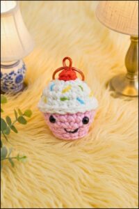 Crochet Cupcake Keychain Pattern 5