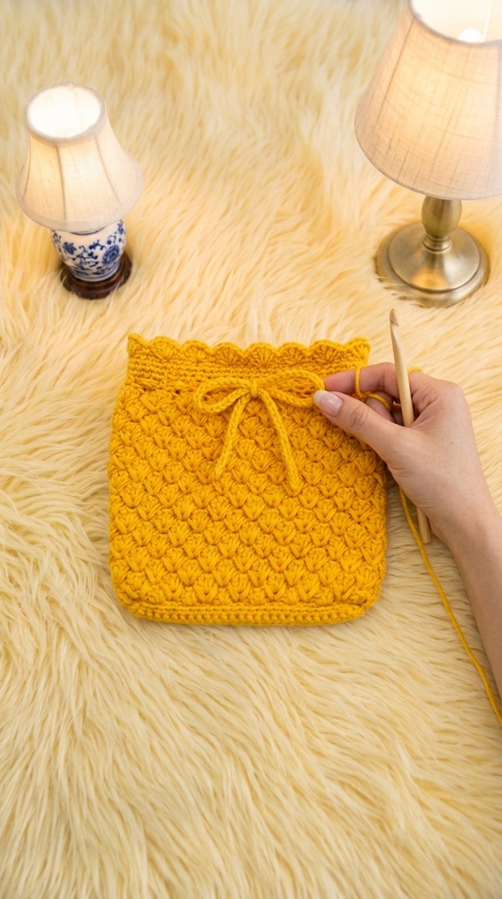 Crochet Drawstring Bag Pattern 5