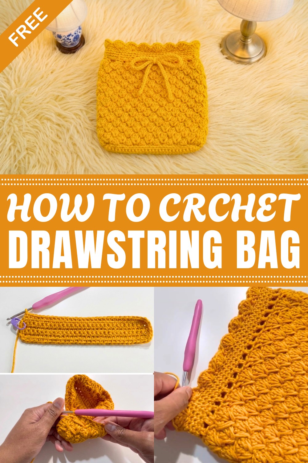 Crochet Drawstring Bag Pattern