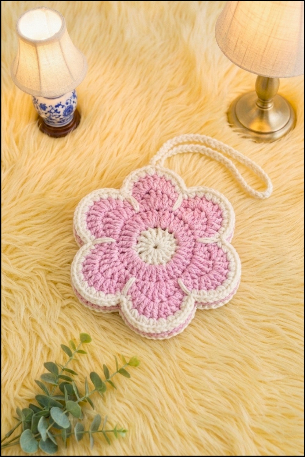 Easy Crochet Flower Pouch Free Pattern with a Floral Design - The Cochetry