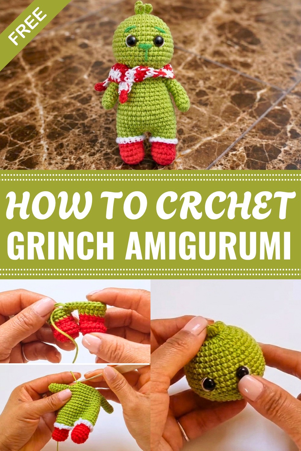 Crochet Grinch Amigurumi Pattern