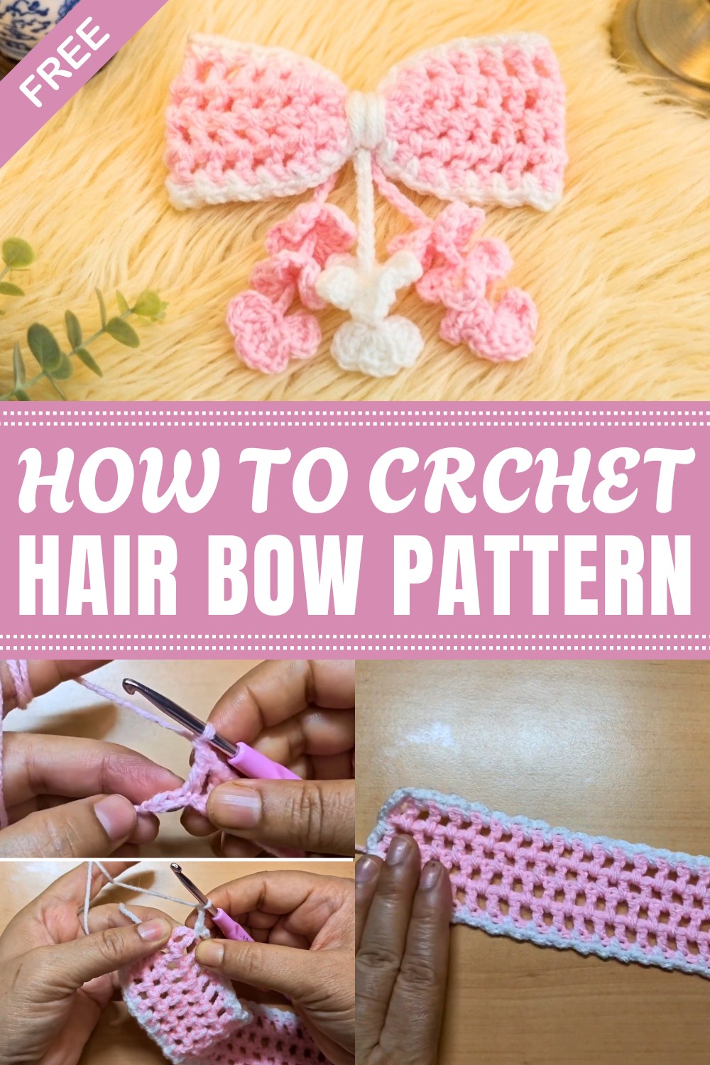 Crochet Hair Bow Pattern