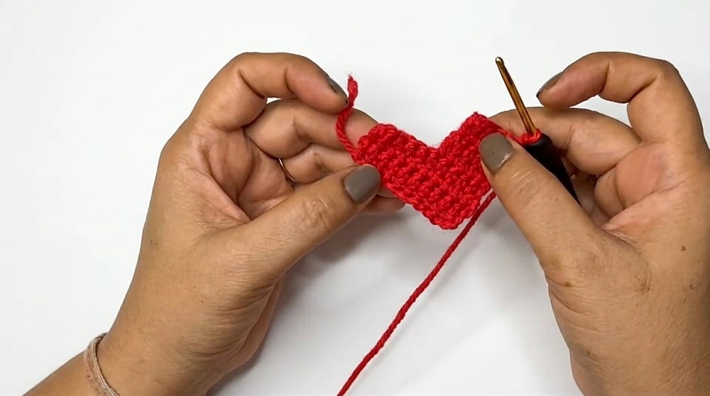 Crochet Heart Keychain Pattern 3