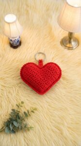 Crochet Heart Keychain Pattern 5