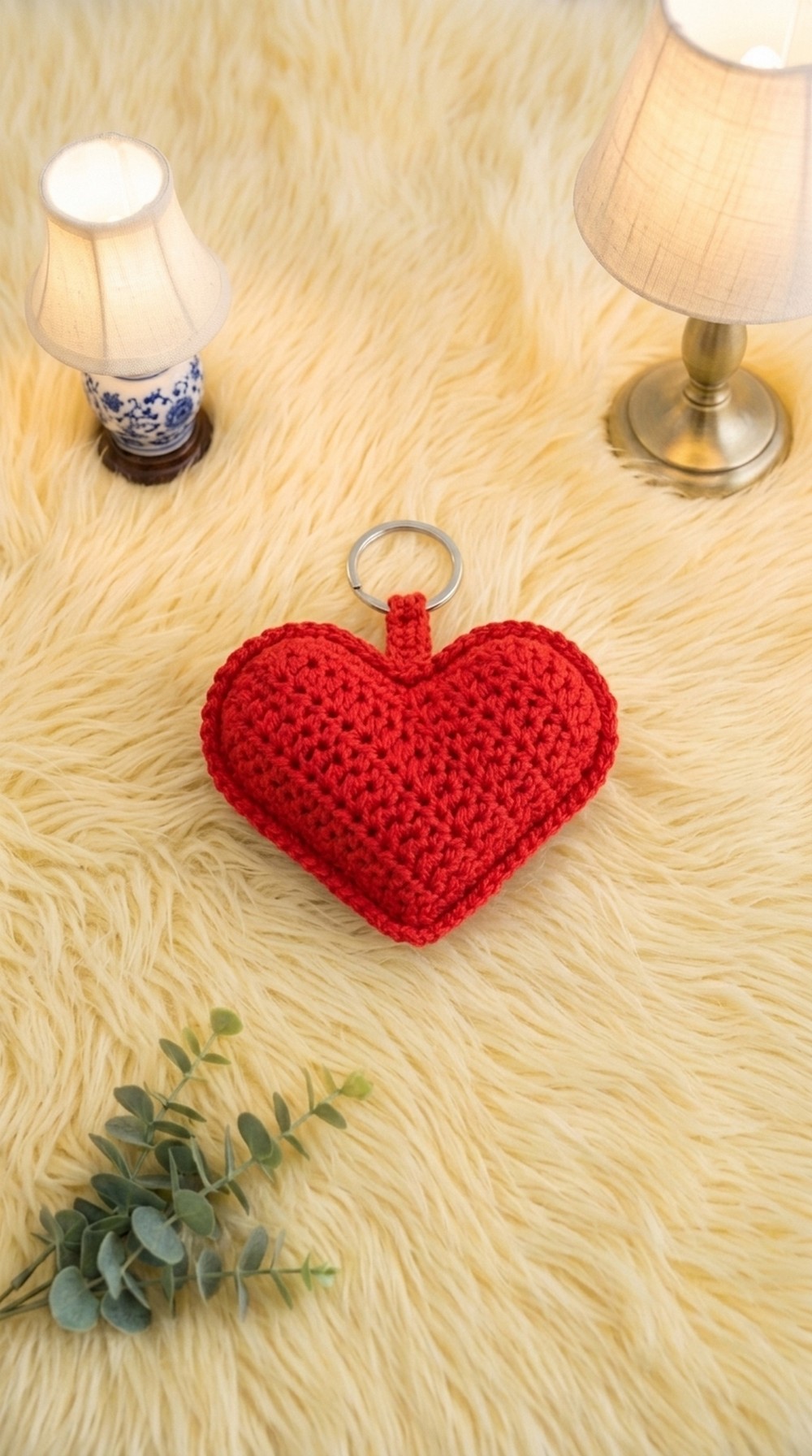 Crochet Heart Keychain Pattern 5