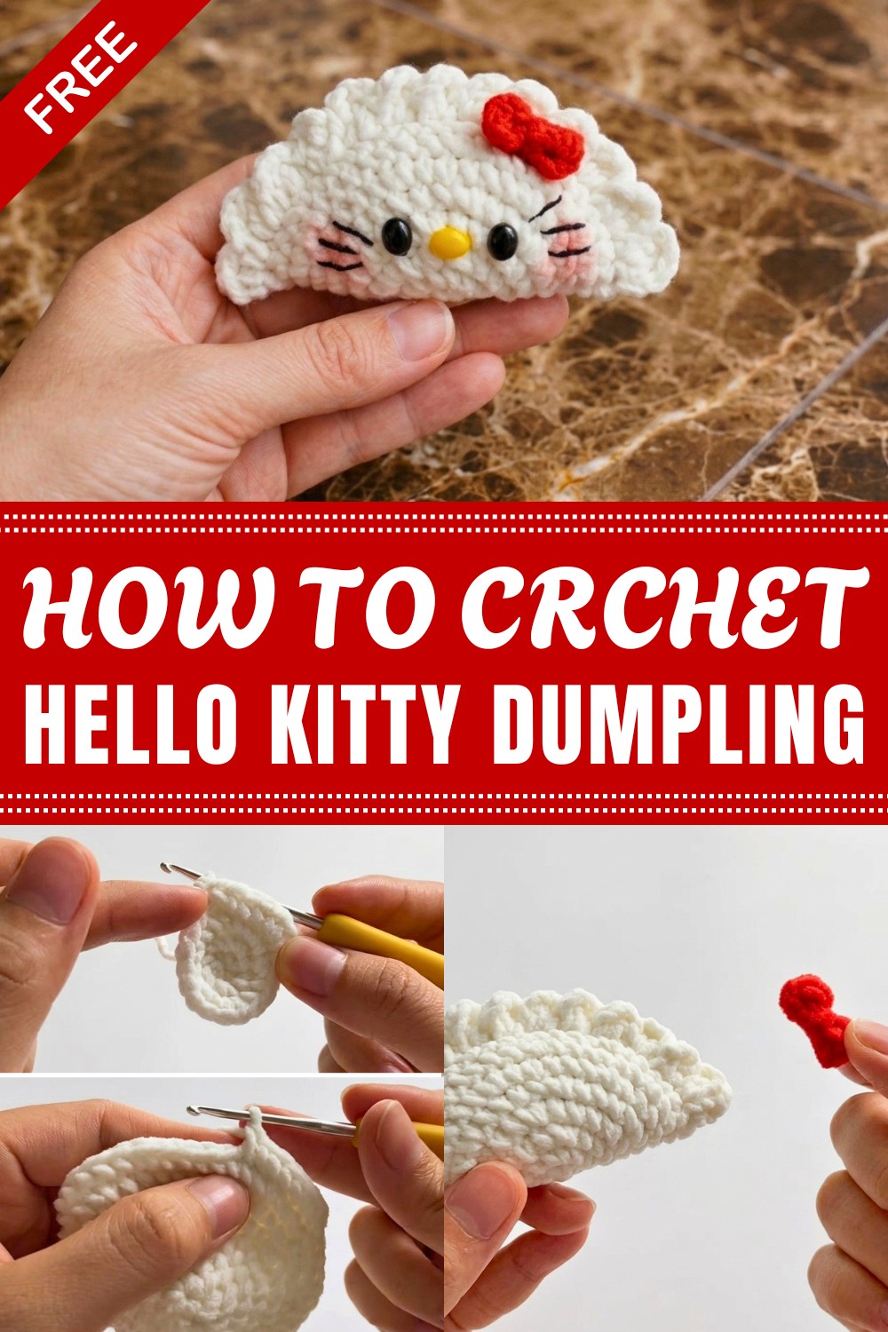 Crochet Hello Kitty Dumpling Pattern