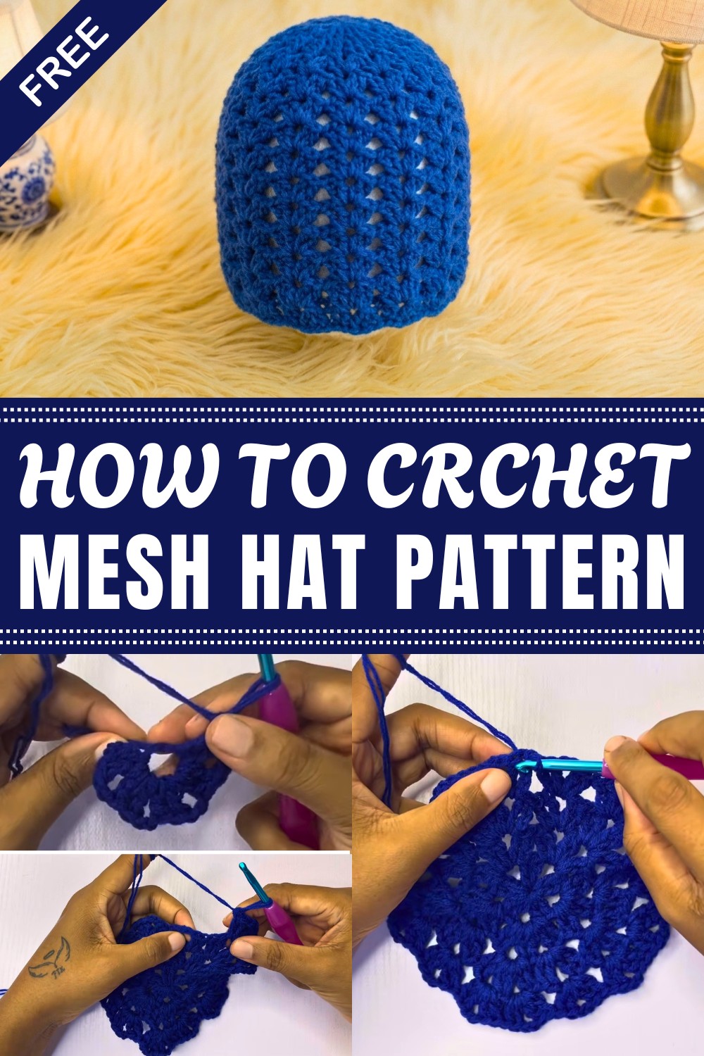 Crochet Mesh Hat Pattern