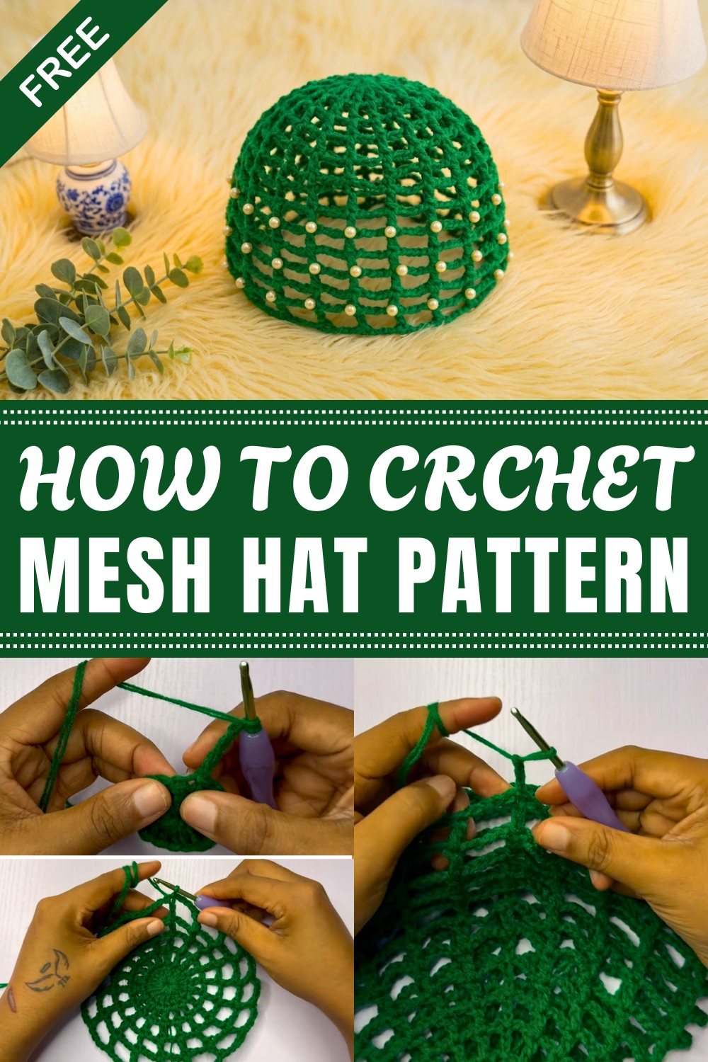 Crochet Mesh Hat Pattern