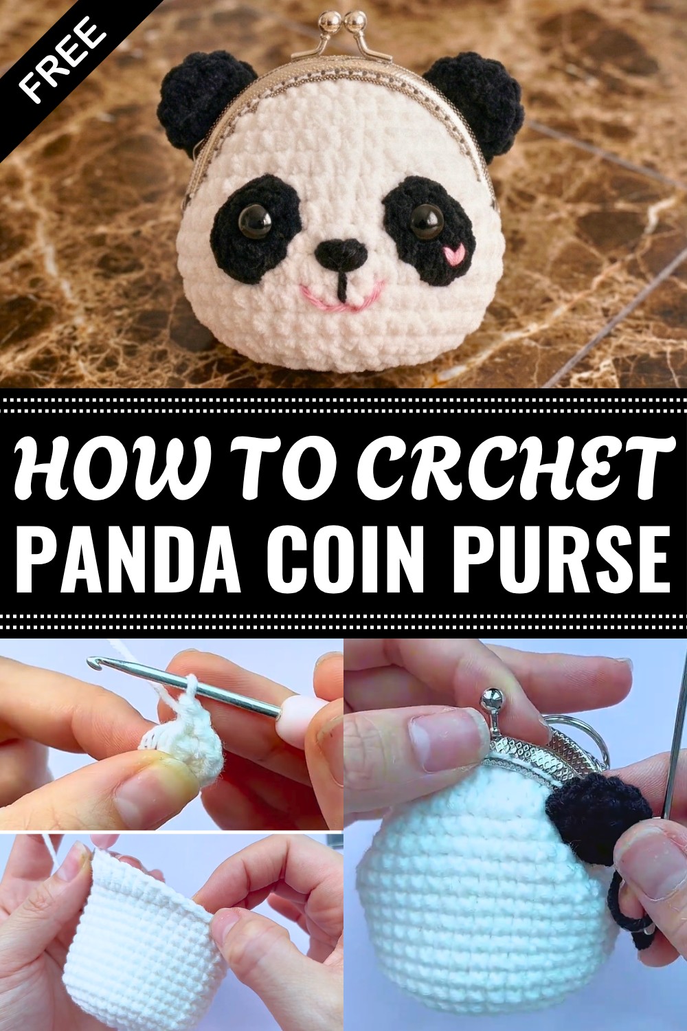 Crochet Panda Coin Purse Pattern