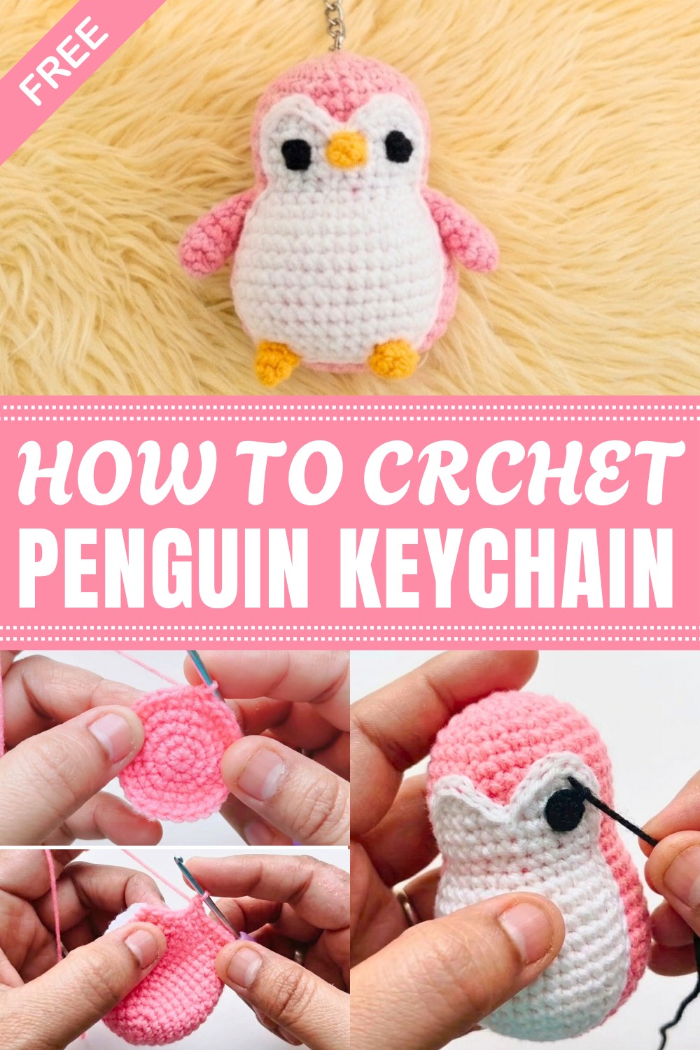 Crochet Penguin Keychain Pattern