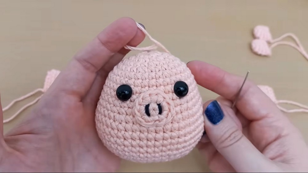Crochet Pig With Flower Pattern 2