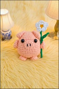 Crochet Pig With Flower Pattern 5