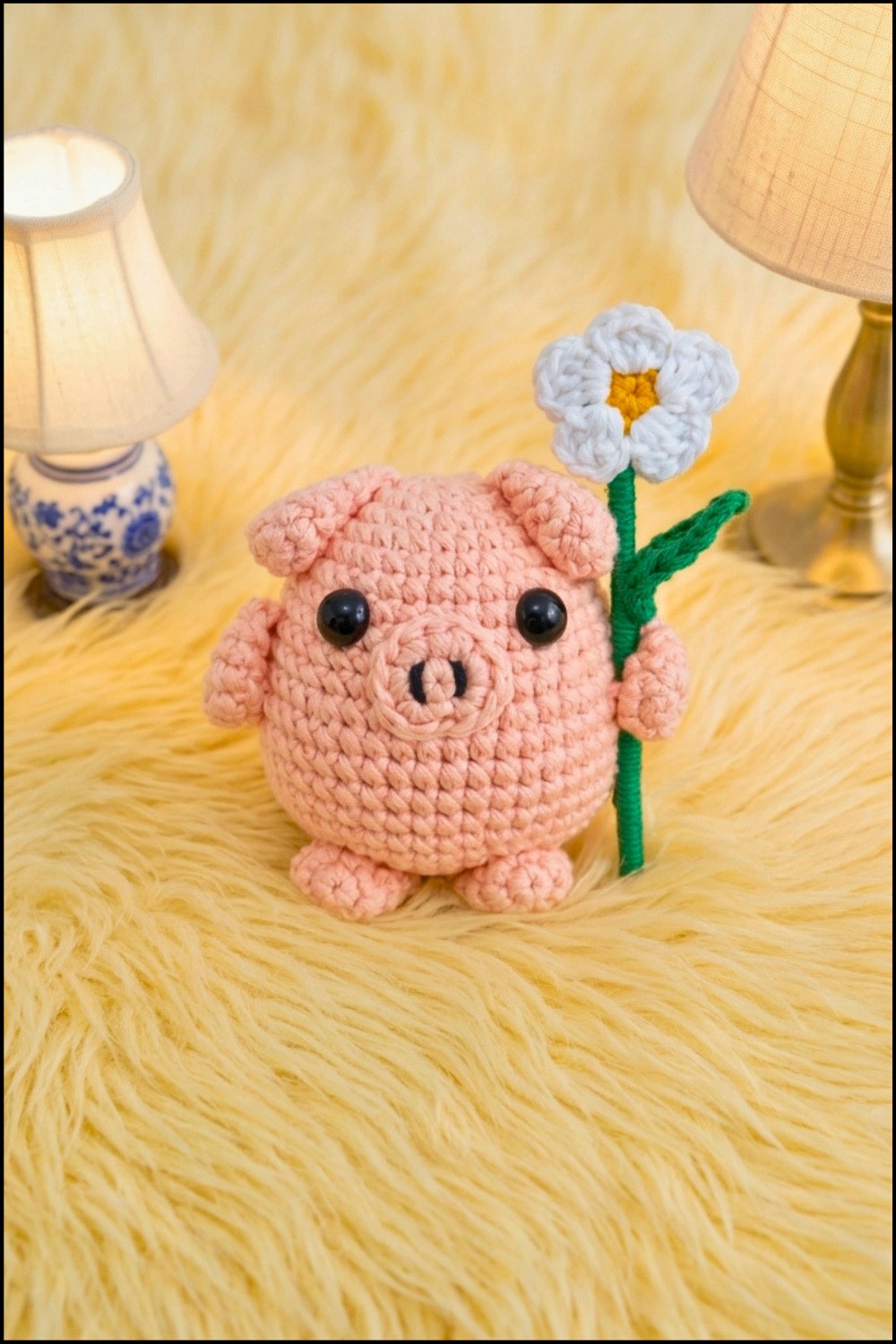 Crochet Pig With Flower Pattern 5