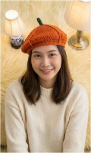 Crochet Pumpkin Beret Hat Pattern 5