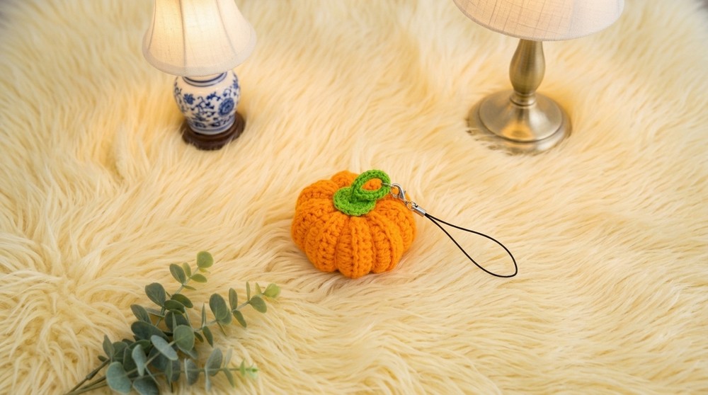 Crochet Pumpkin Keychain Pattern 4