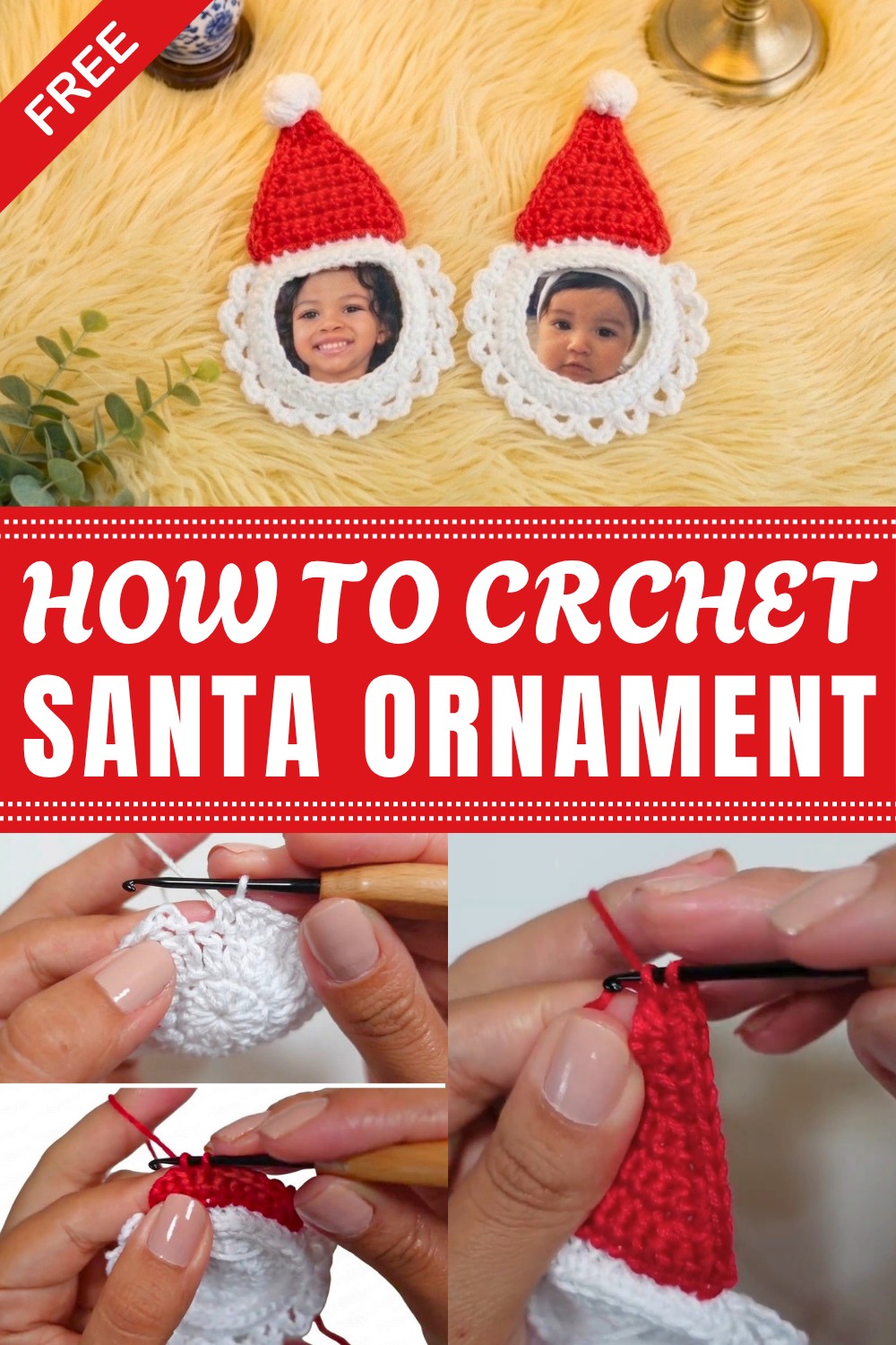 Crochet Santa Ornament Pattern