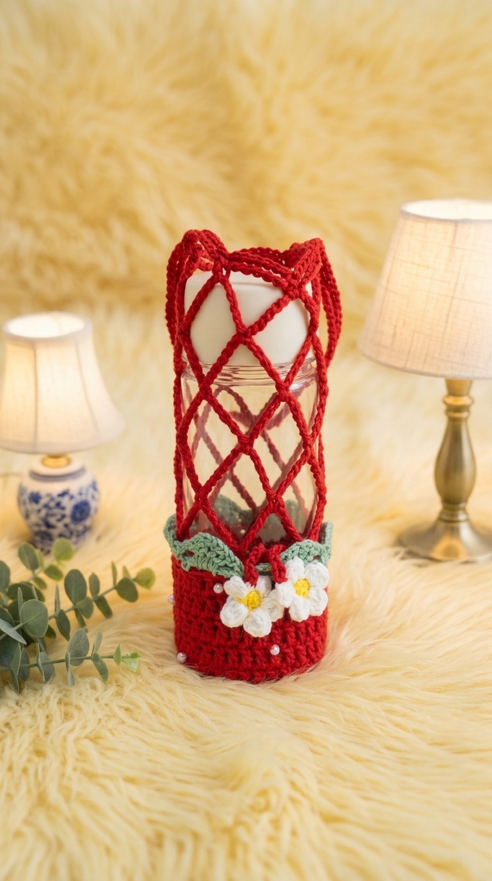Crochet Strawberry Bottle Holder Pattern 5