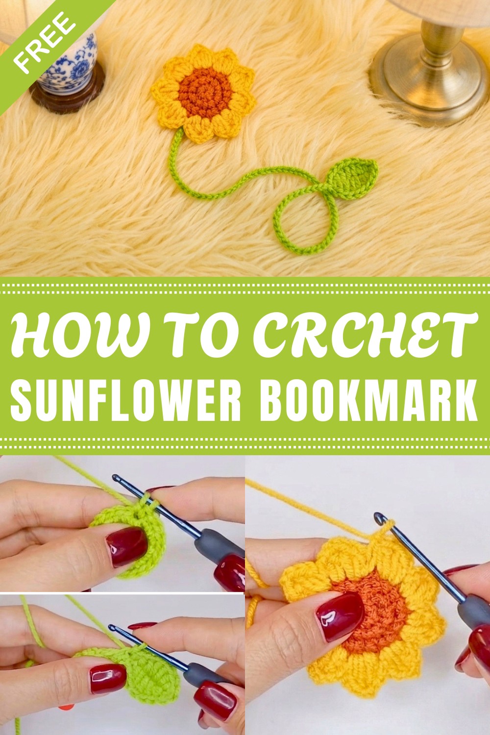 Crochet Sunflower Bookmark Pattern