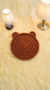 Crochet Teddy Bear Coaster Pattern 5