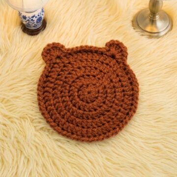Crochet Teddy Bear Coaster Pattern 5