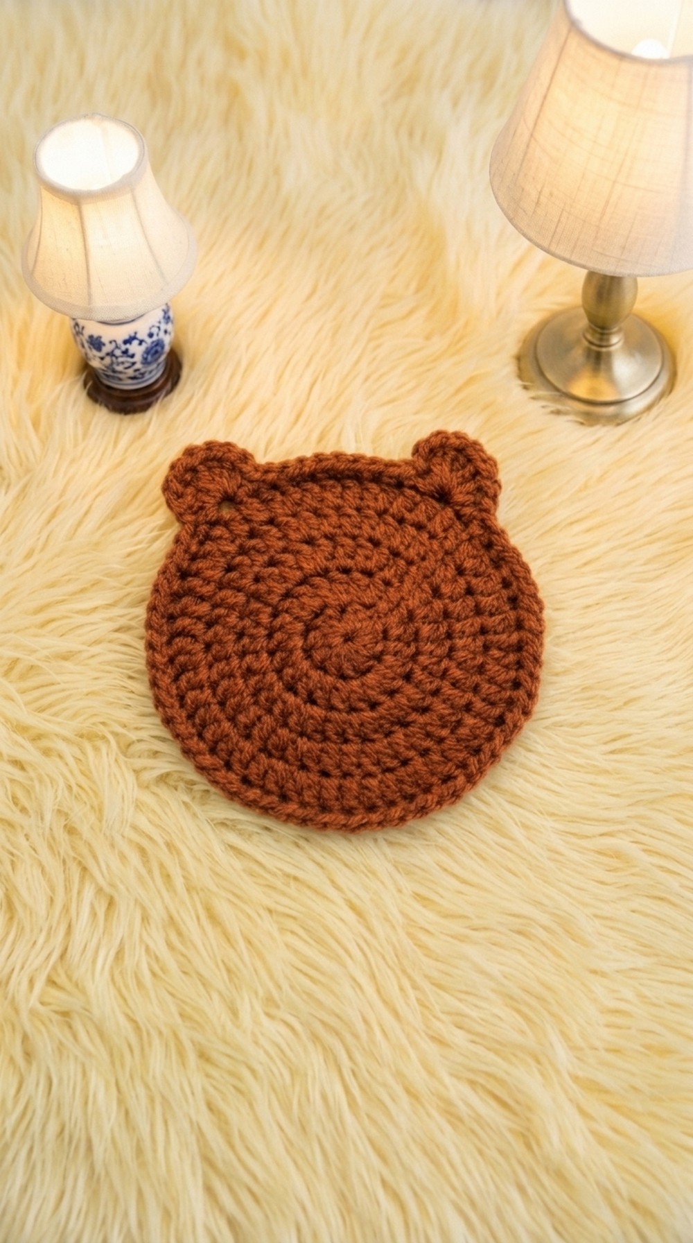 Crochet Teddy Bear Coaster Pattern 5