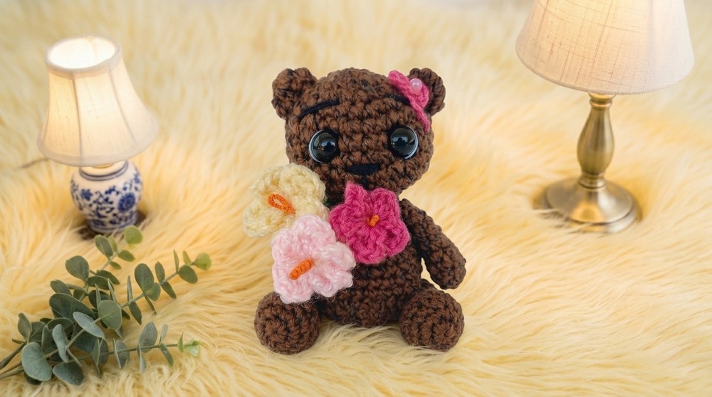 Crochet Teddy Bear Flower Pattern 5