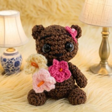Crochet Teddy Bear Flower Pattern 6
