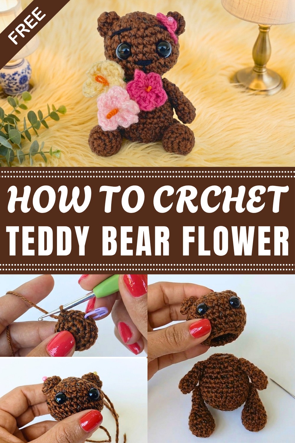 Crochet Teddy Bear Flower Pattern