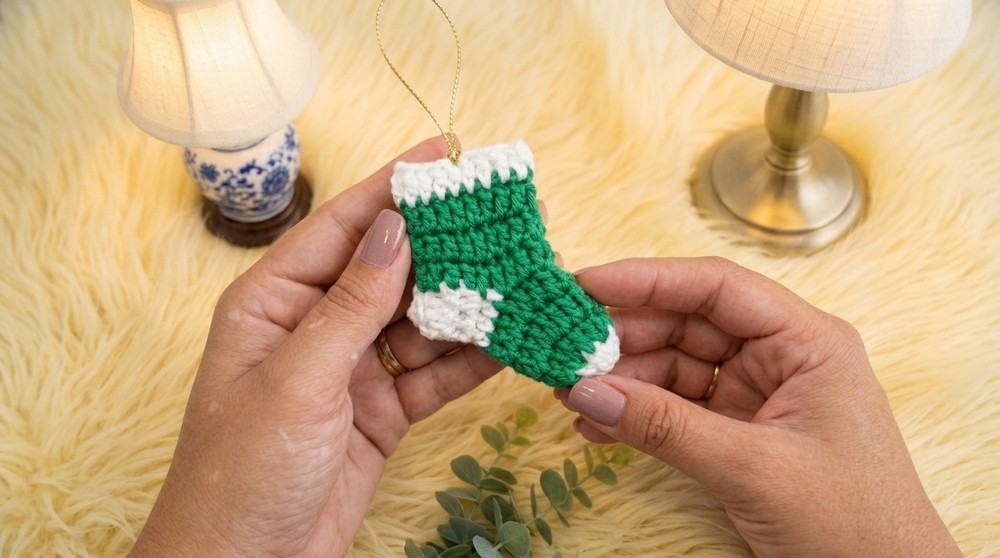 Crochet Mini Christmas Stocking Pattern 4