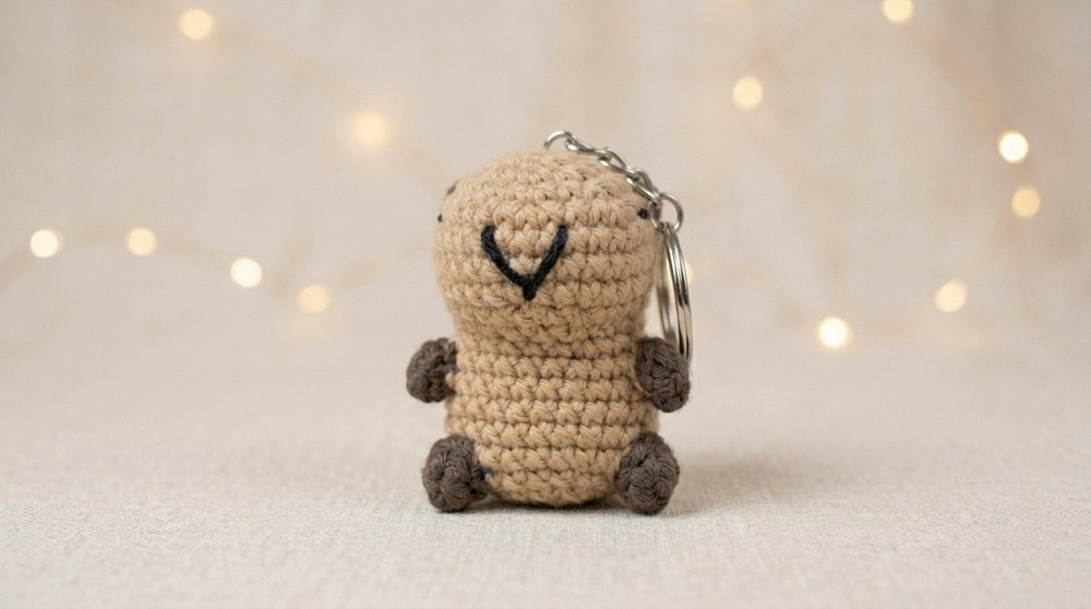 Crochet Capybara Keychain Pattern 4