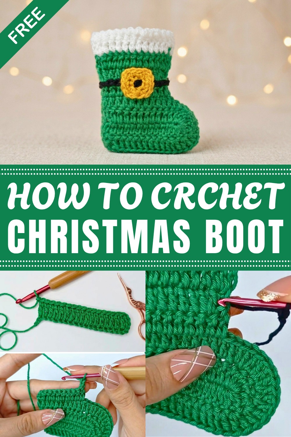 Crochet Christmas Boot Pattern