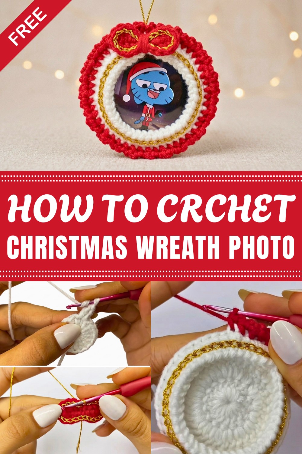 Crochet Christmas Wreath Photo Pattern