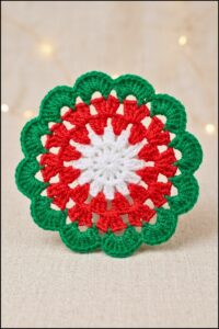 Crochet Cristmas Coaster Pattern 5