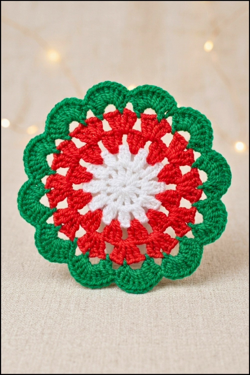 Crochet Cristmas Coaster Pattern 5