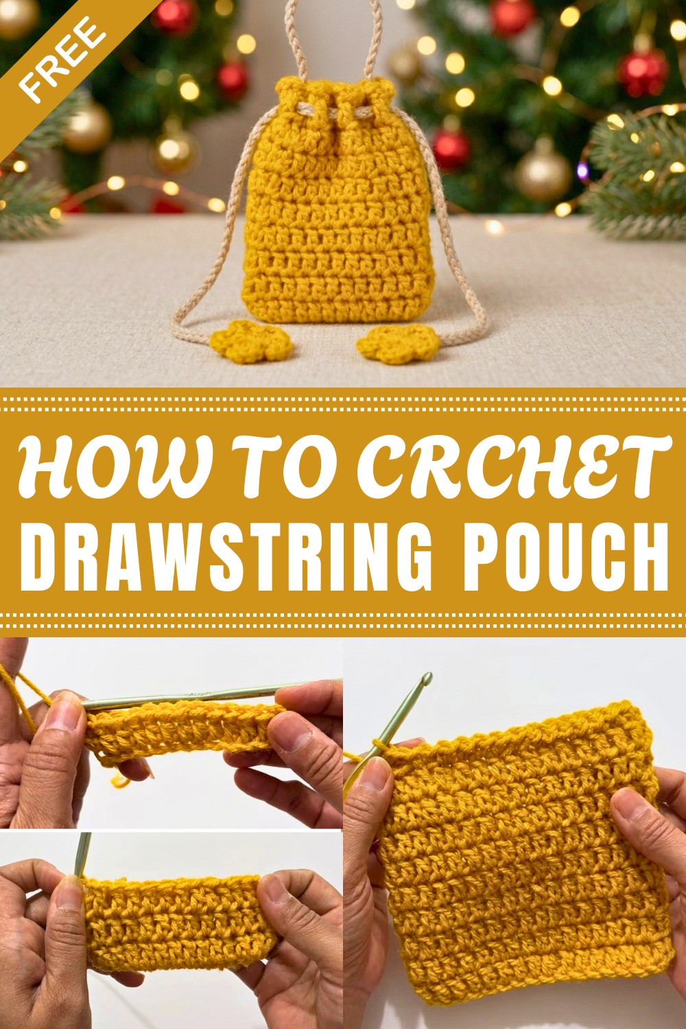 Crochet Drawstring Pouch Pattern
