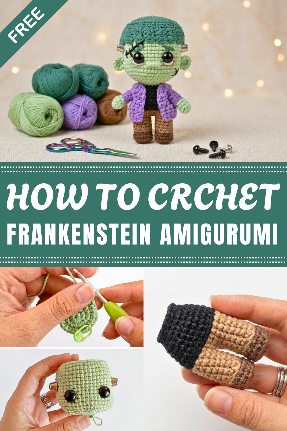 Crochet Frankenstein Amigurumi Pattern