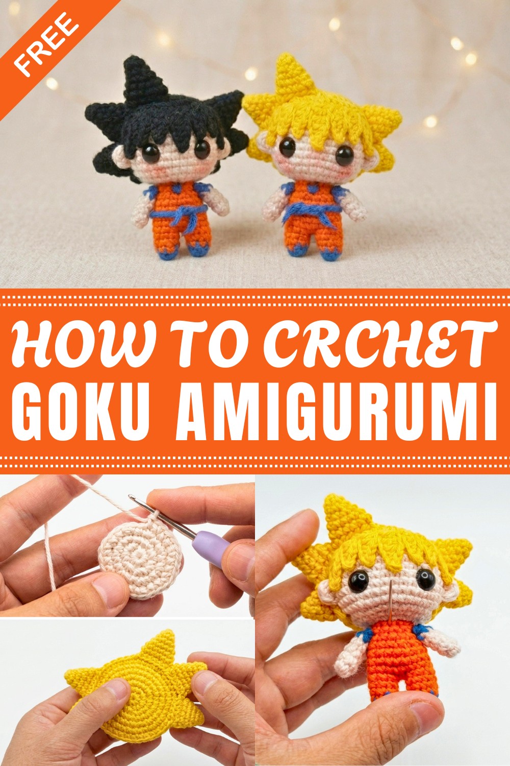 Crochet Goku Amigurumi Pattern