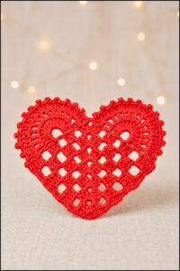 Crochet Heart Coaster Pattern 5