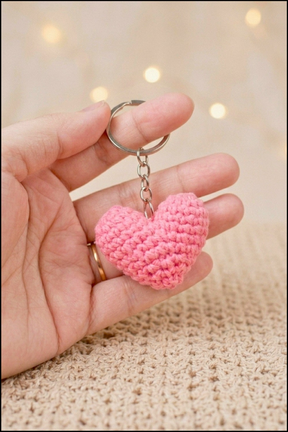 Crochet Heart Keychain Pattern 5