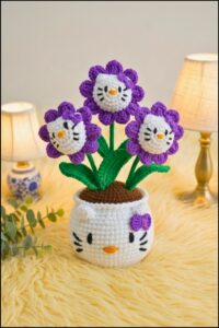 Crochet Hello Kitty Flower Pot Pattern 5