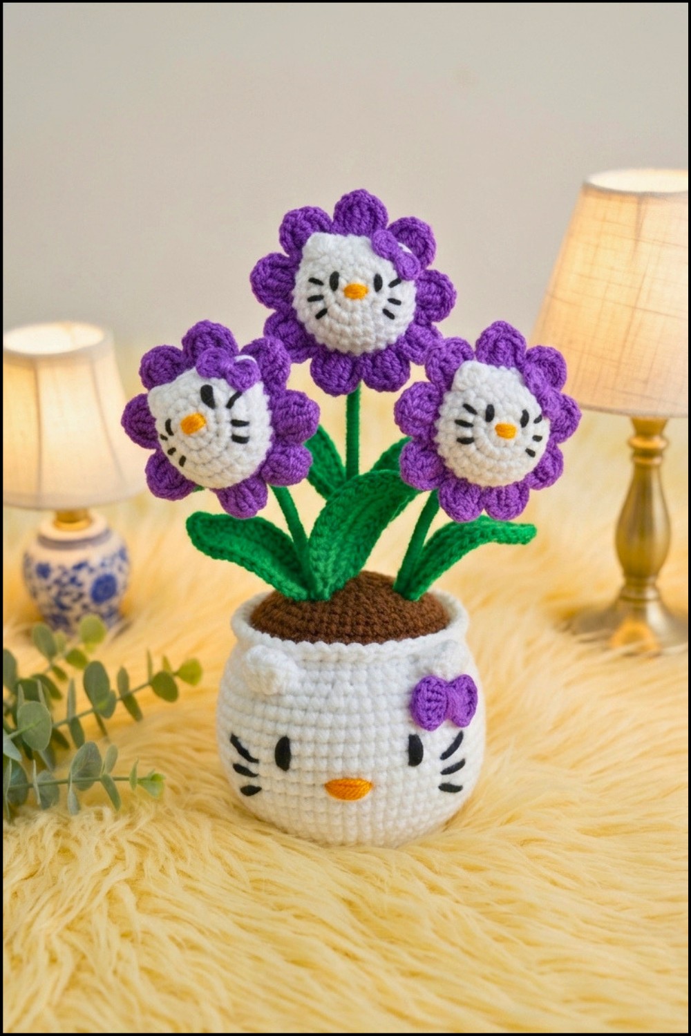 Crochet Hello Kitty Flower Pot Pattern 5